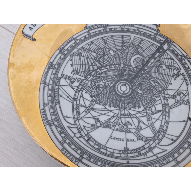 Astrolabio Series Plate in Silk-Screened White Porcelain by Piero Fornasetti, 1960s, in Very Good conditions. Designed...