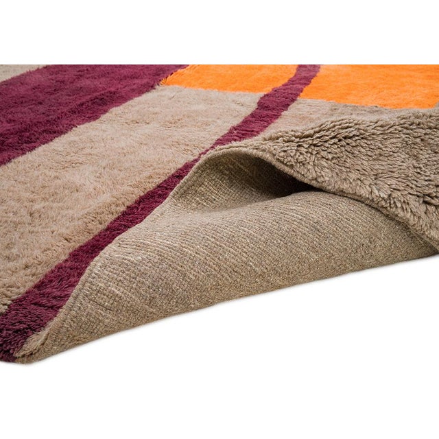 Contemporary Hand-Knotted Wool Rug by Azele Studio For Sale - Image 3 of 9