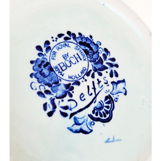 Delft Blue Pottery Trumpet Vases from Boch Royal Sphinx Maastricht, Holland, 1960s, Set of 2 For Sale - Image 6 of 18