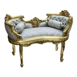 Baroque Style Bench Gold Details For Sale