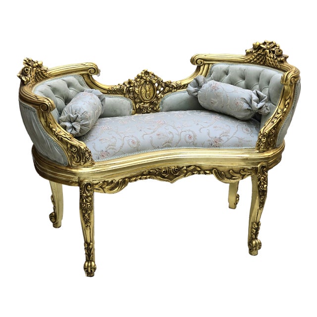 Baroque Style Bench Gold Details For Sale