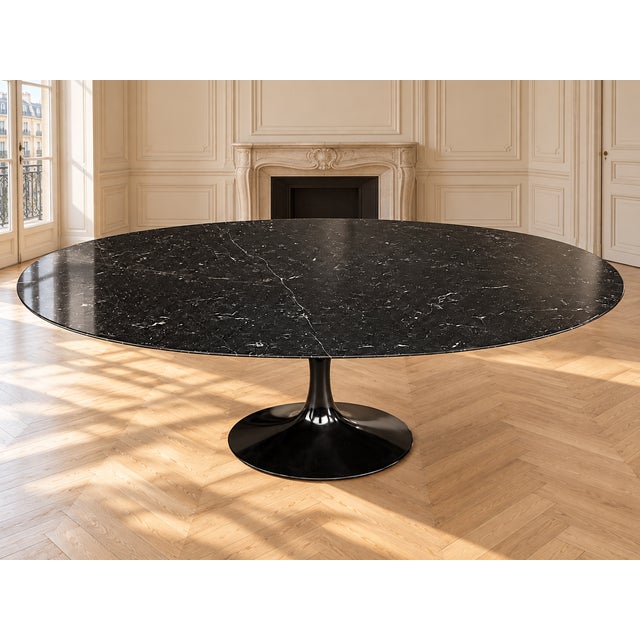 Oval Tulip Table in Marquina Marble by Eero Saarinen for Knoll Inc. / Knoll International, 2024 For Sale - Image 6 of 8