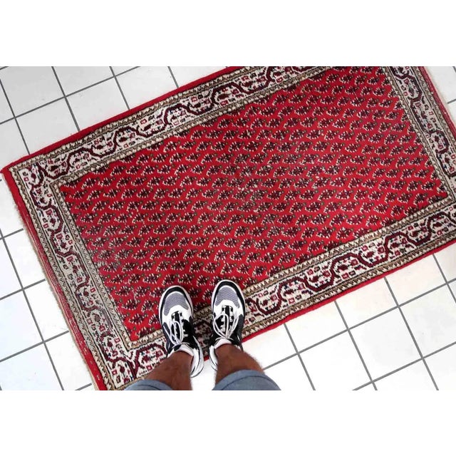 1970s Handmade Vintage Indian Seraband Rug 3' X 5.1' For Sale - Image 10 of 11