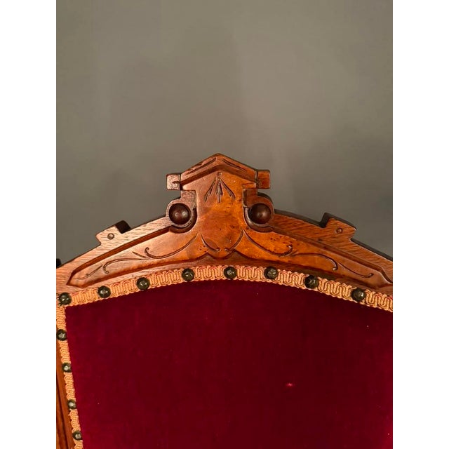 Pair of Late 19th Century American Eastlake Victorian Walnut Side Chairs, Circa 1890 For Sale - Image 9 of 16
