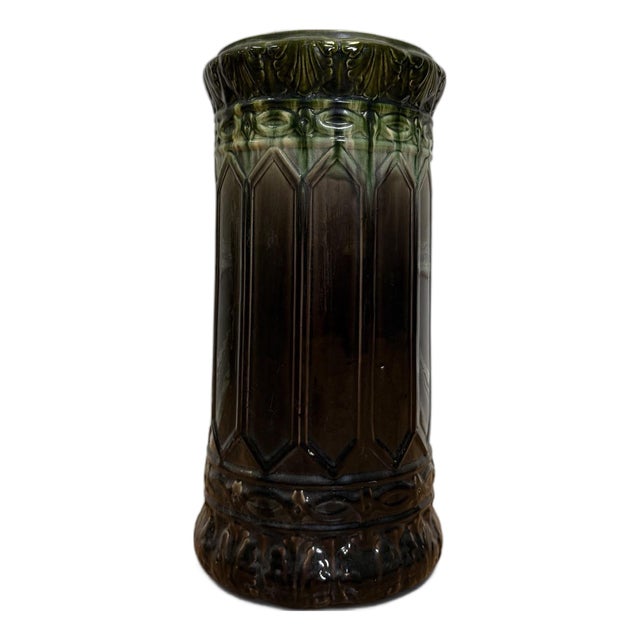 Antique Brush-McCoy Blended Glaze Art Nouveau Umbrella Stand For Sale