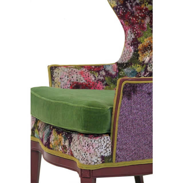 1920s Vintage Victorian Wingback Accent Chair For Sale - Image 9 of 13
