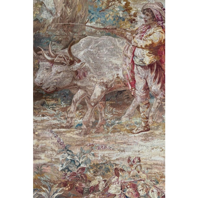17th Century Brussels Tapestry Depicting Peasant For Sale - Image 4 of 10