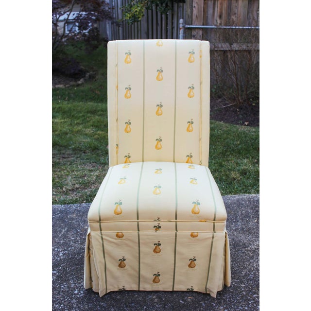 French Country Upholstered Parsons Dining Host Chairs With Pleated Box
