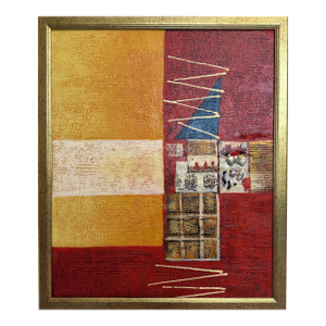 Original Abstract Textured Oil Painting by Alena Kalen "Totem" Framed, Coa