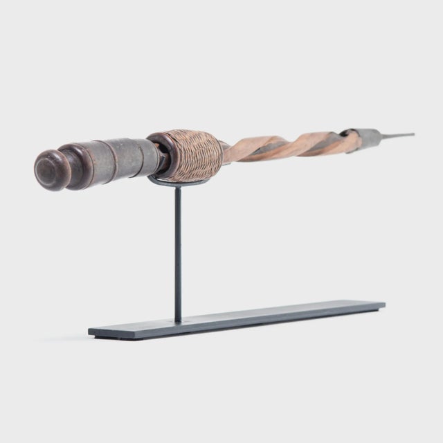 Asian Antique Antique Indonesian Mechanical Drill on Mount For Sale - Image 3 of 5