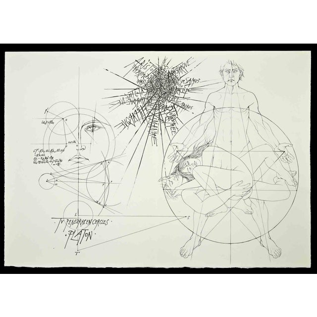 Harmonies - Platonism is an etching on paper, realized in 1955 by the French artist Pierre-Yves Trémois (Paris, 1921)....