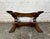 Dove Gray Vintage Camel Saddle Footstool For Sale - Image 8 of 10