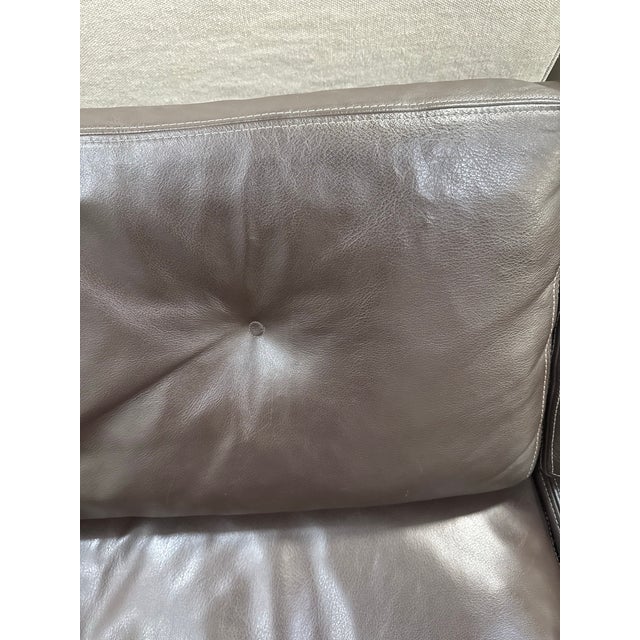 Modern Contemporary Leather Sectional + Left Chaise, Dark Brown For Sale - Image 3 of 12
