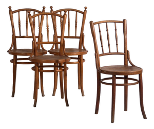 Antique Bentwood Chairs, Central Europe, 1900s, Set of 4