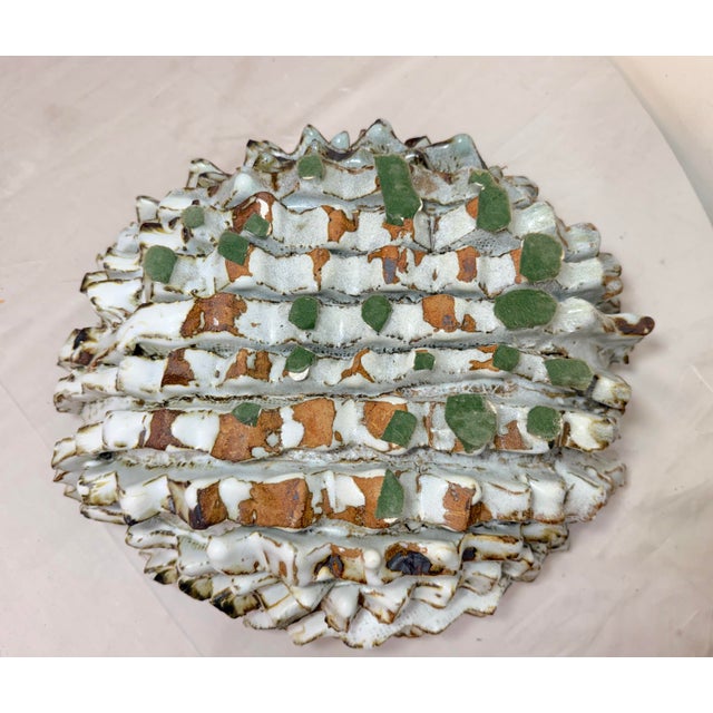 1980s Large Contemporary Koike Shoko Japanese Studio Art Brutalist Pottery Bowl Vase For Sale - Image 17 of 18