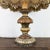 Baroque Vintage Italian Silk Lampshade Carved Wood Table Lamp, 1980s For Sale - Image 3 of 16