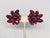 Mid-Century Modern Vintage 1960s Verified Delizza & Elster Faux-Garnet Clip Earrings-2 Pieces For Sale - Image 3 of 7