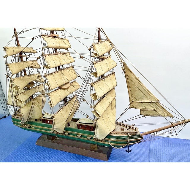 Nautical Vintage Model Clipper Whaling Ship For Sale - Image 3 of 5