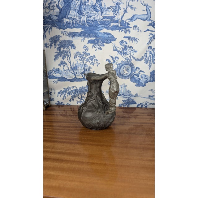 Gray Art Nouveau Pewter Pitcher by Henri Huppé, 1890 For Sale - Image 8 of 13