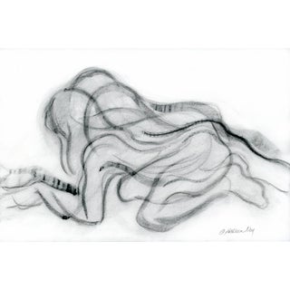 Semi Abstact Original Charcoal Drawing, Water Imaging For Sale