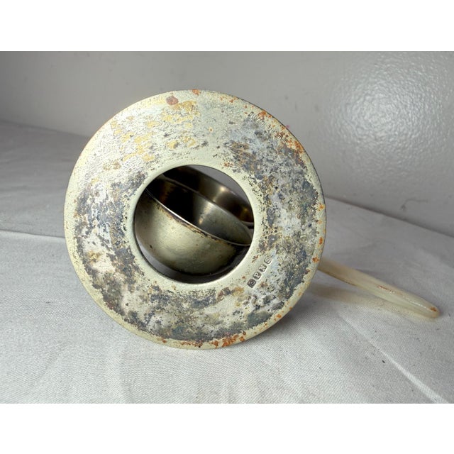 Antique 1800's Nickel Plated Mother of Pearl Handle Tea Bag Strainer Gimbal For Sale - Image 10 of 10