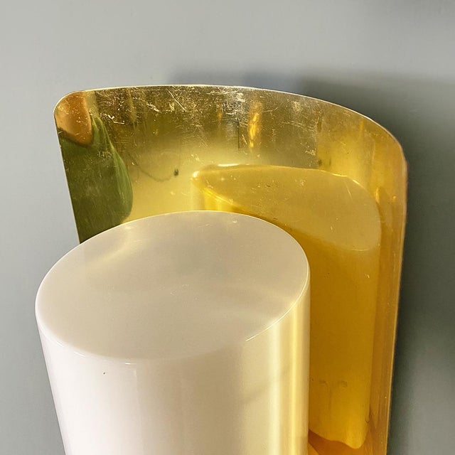 1970s Mid-Century Modern Brass & Glass Wall Light by Jakobsson for Ab Markaryd, Sweden, 1970s For Sale - Image 5 of 13