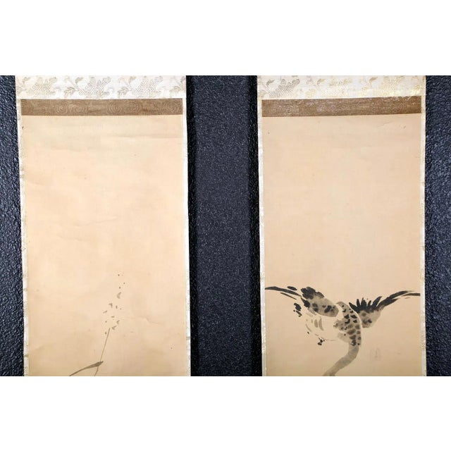 17th Century Japanese Ink Hanging Scrolls Kano Tanyu - Pair For Sale - Image 11 of 13