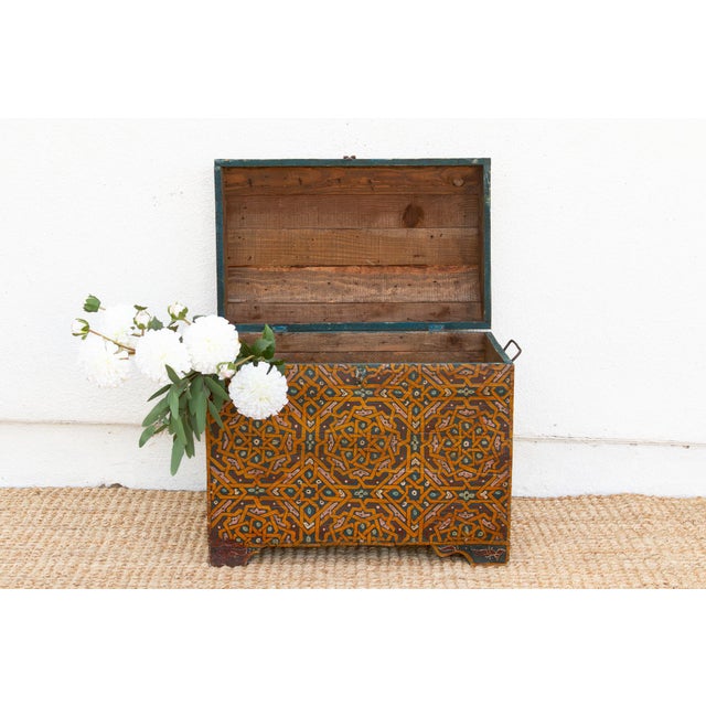Vintage Moroccan Hand-Painted Chest For Sale - Image 11 of 11