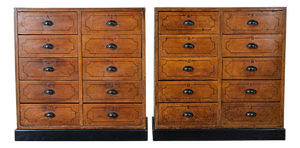 19th Century Pair of English Painted Pine File Drawers