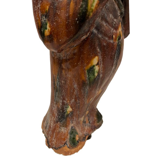 Vintage Chinese Tang Tri-Colored Glazed Tomb Ceramic Statue For Sale In Los Angeles - Image 6 of 8
