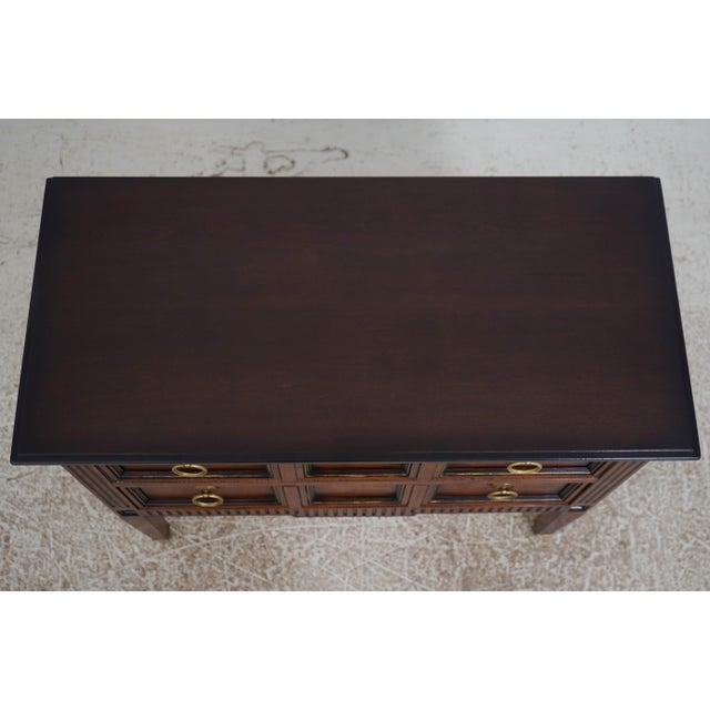 1980s Hickory-White Italian Continental Mahogany 2 Drawer Nightstand For Sale - Image 5 of 18