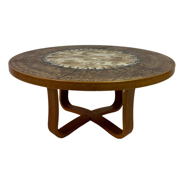 Danish Ceramic Tile-Top Coffee Table, 1980s For Sale