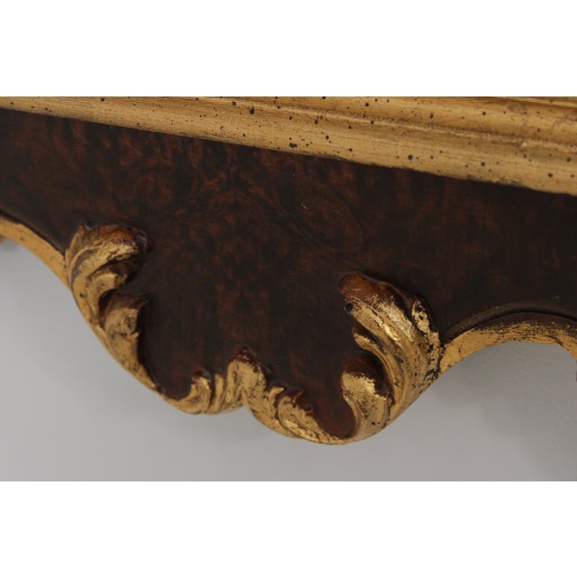Wood Labarge Giltwood Flame Walnut Frame Wall Mirror For Sale - Image 7 of 18
