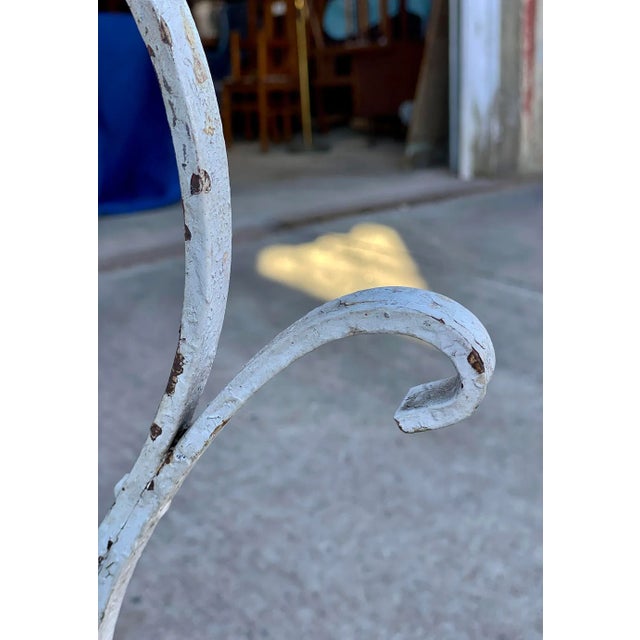 White Antique Victorian Wrought Iron Outdoor Garden Plant Stand For Sale - Image 8 of 11