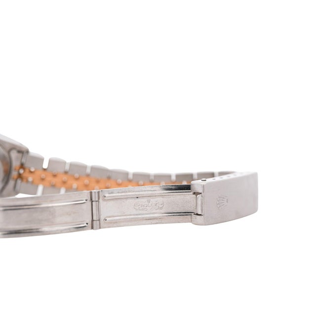 Champagne Vintage Rolex Datejust 26mm Two Tone 18k Gold Steel Fluted Bezel Jubilee Watch For Sale - Image 8 of 8