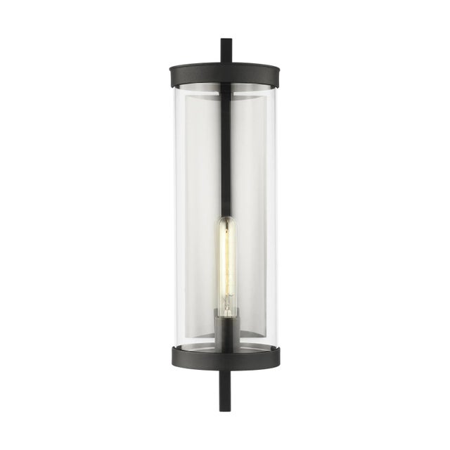 Traditional Chapman & Myers by Visual Comfort Studio Eastham Large Wall Lantern, Textured Black For Sale - Image 3 of 3