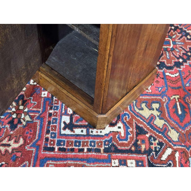 Brown 19th Century Walnut Bedside Table with White Marble Top For Sale - Image 8 of 12