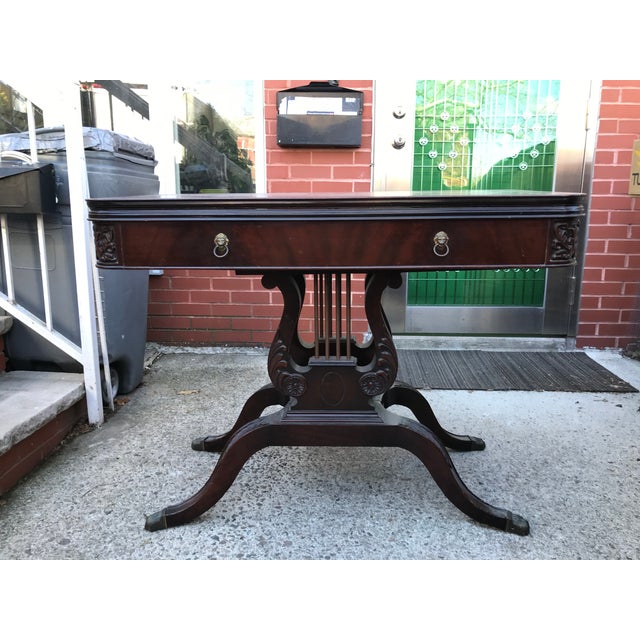 Early 20th Century Regency Style Leather Top Card Table Chairish