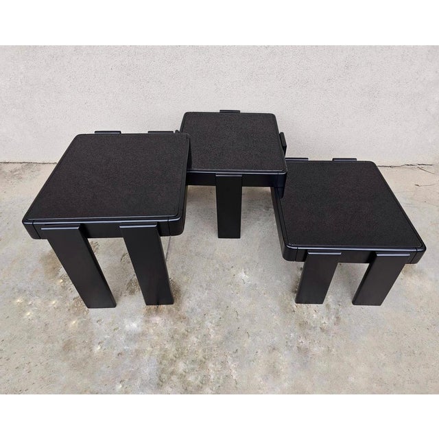 Mid-Century Modern Nesting Tables attributed to Gianfranco Frattini, Yugoslavia, 1960s, Set of 3 For Sale - Image 10 of 11