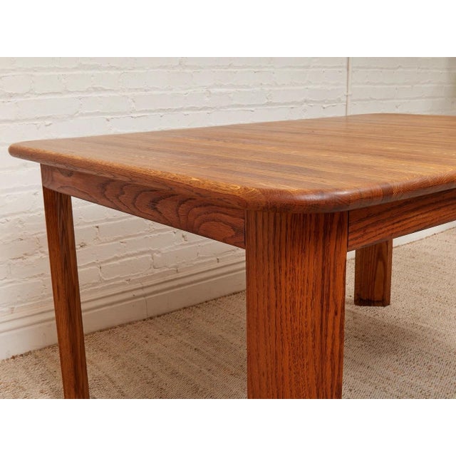 Wood Oak Vintage Dining Table Without Leaf For Sale - Image 7 of 12