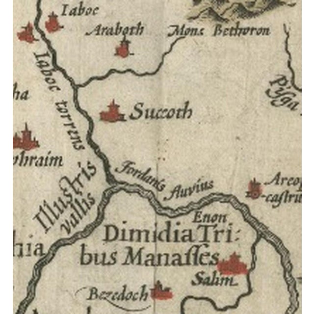 Paper Holy Land Map of Terra Sancta Palestina, 1620 For Sale - Image 7 of 10