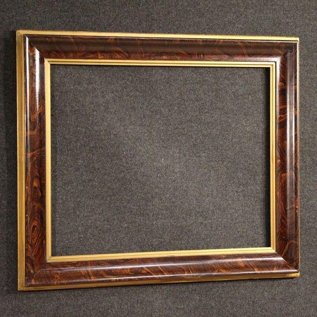 Wood Vintage Lacquered and Gilded Wooden Frame, 1950 For Sale - Image 7 of 14