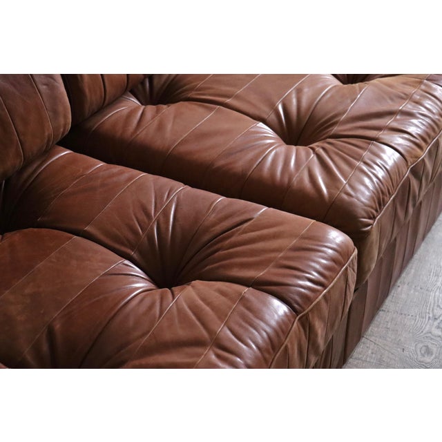 Fantastic ds-88 patchwork leather sofa designed and manufactured by de sede, switzerland 1970s. the modular couch consists...