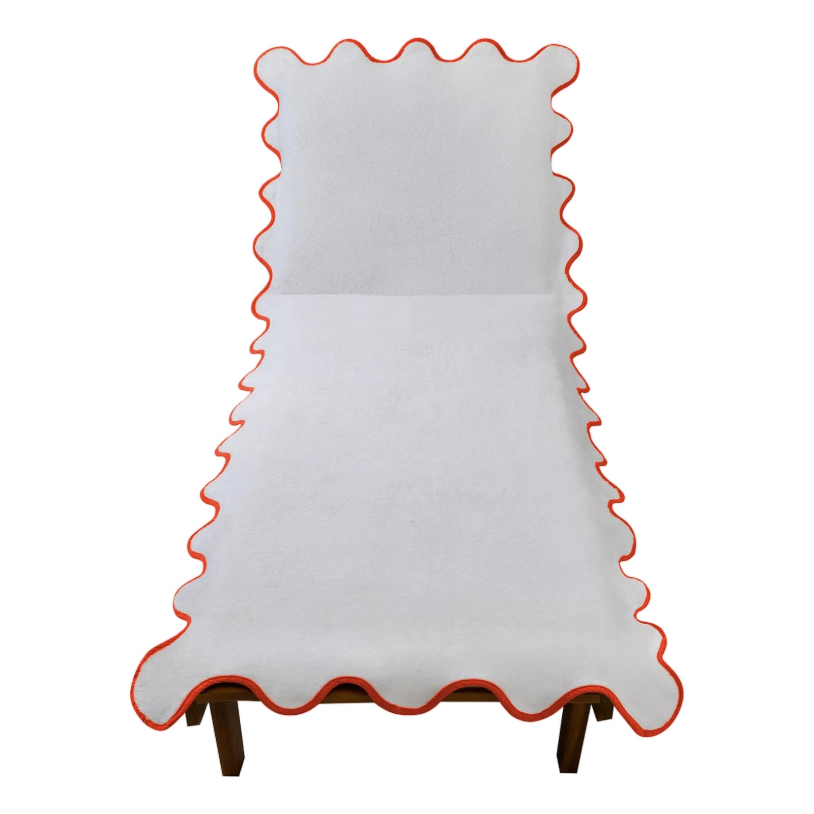 Chairish x Kassatex - Scallop Lounge Chair Cover, Coral | Chairish