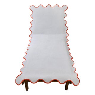 Chairish x Kassatex - Scallop Lounge Chair Cover, Coral For Sale