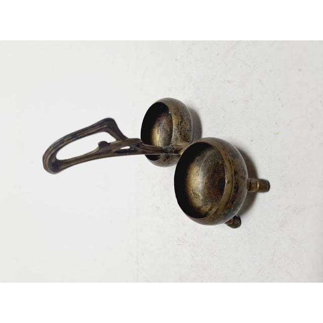 Goldenrod Art Nouveau Salt and Pepper Holder by Niemen Glassworks, Poland, 1920s For Sale - Image 8 of 11