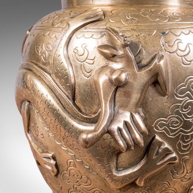 Bronze Antique Flower Urn, Oriental, Bronze, Dragon Motif, Posy Vase, Victorian, c.1900 For Sale - Image 8 of 10