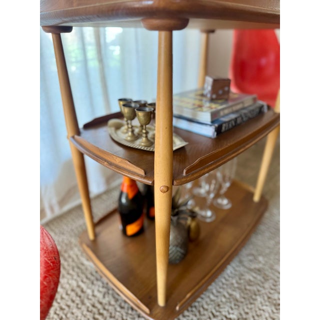 Lucian Ercolani 1960s Mid Century Modern Elm and Beech Bar Cart by Ercol & Designed by Lucian Ercolani, Attributed For Sale - Image 4 of 10
