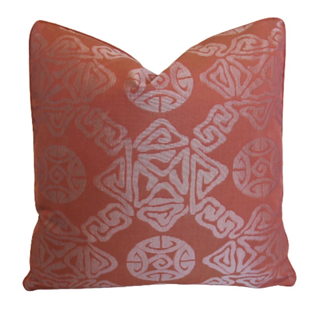 Designer Donghia Asian Omen Medallion Feather/Down Pillow 21" Square For Sale In Los Angeles - Image 6 of 6