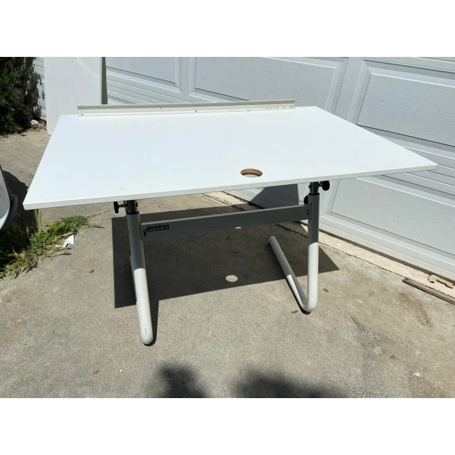 White 1990s Vintage Mid Century Modern Nanny Neolt Italy Drafting Table For Sale - Image 8 of 12